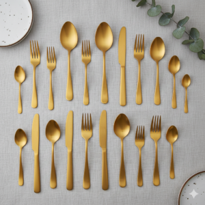 matte gold 24pc flatware set